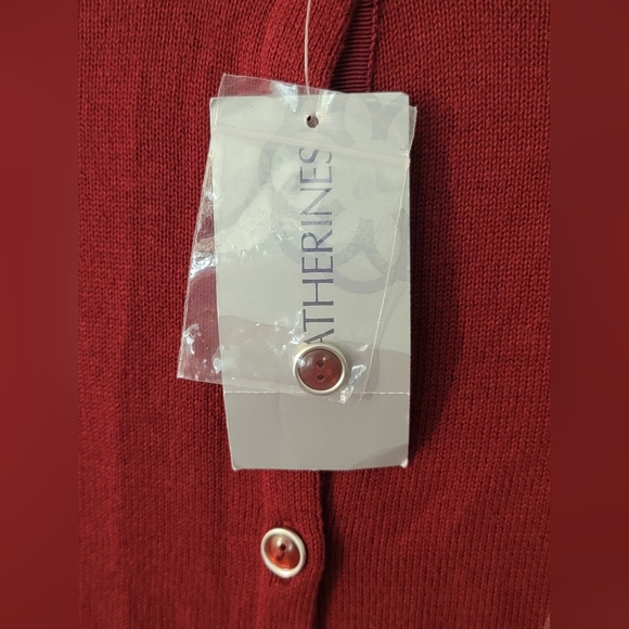 NWT Catherines Deep Burgandy Red Cardigan Sweater Size 3X - Picture 6 of 8